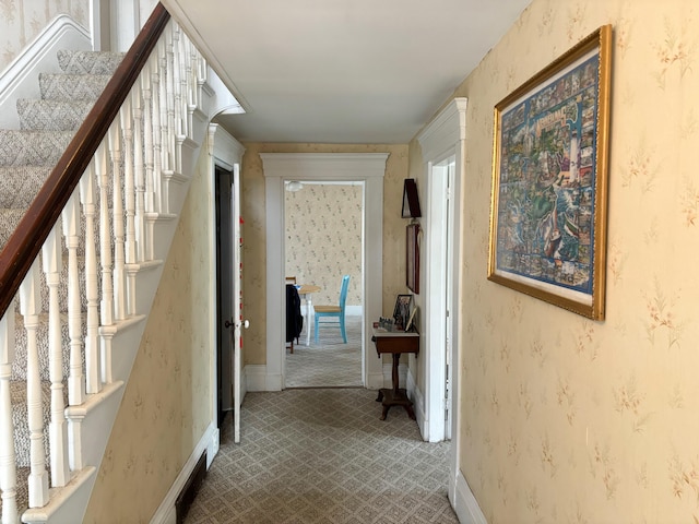 corridor featuring carpet flooring