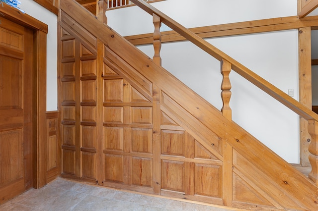 interior space with wood walls