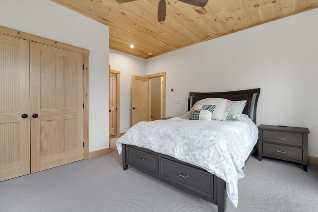 100 Morganite Way, Newry, ME 04261 - bedroom with light colored carpet, wood ceiling, recessed lighting, baseboards, and ceiling fan
