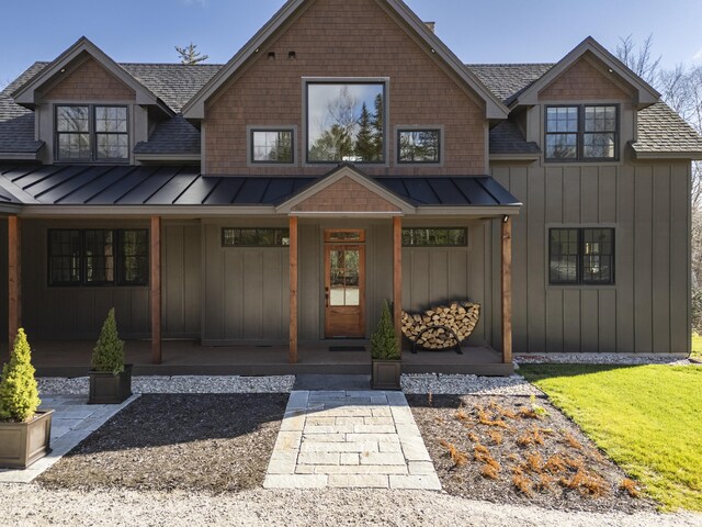 100 Morganite Way, Newry, ME 04261 - view of front of house with a standing seam roof and roof with shingles