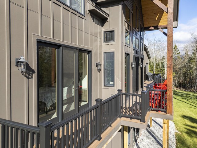 100 Morganite Way, Newry, ME 04261 - wooden terrace featuring a lawn