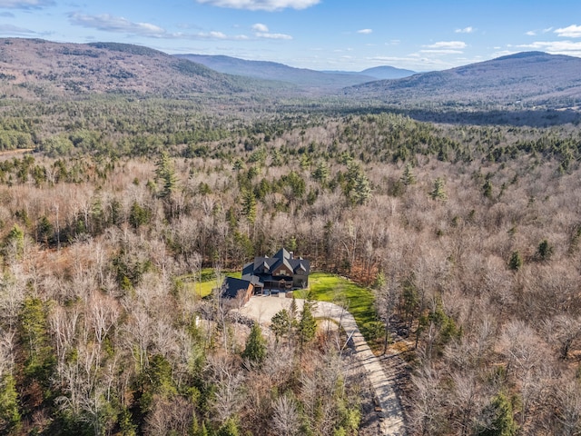 aerial view with a mountain view