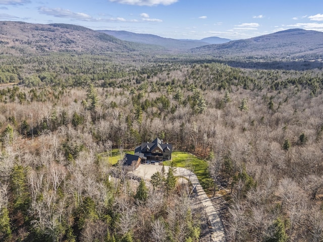 100 Morganite Way, Newry, ME 04261 - aerial view of property and surrounding area featuring a heavily wooded area and mountains