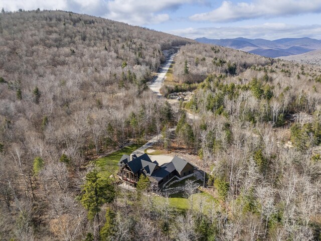 100 Morganite Way, Newry, ME 04261 - aerial view of property and surrounding area with a heavily wooded area and a mountain backdrop