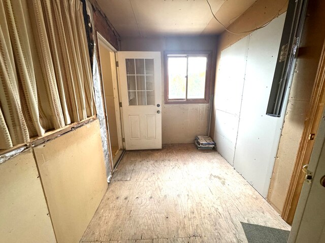 interior space with light hardwood / wood-style flooring