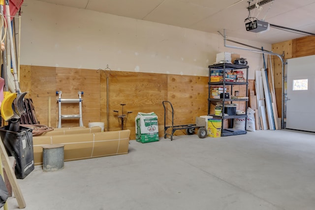 garage featuring a garage door opener