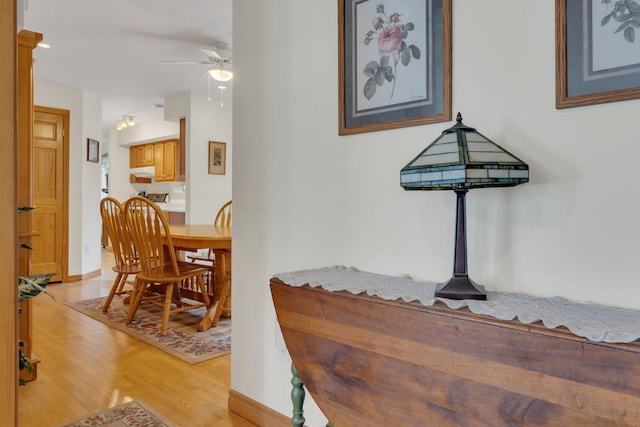 corridor featuring light hardwood / wood-style floors