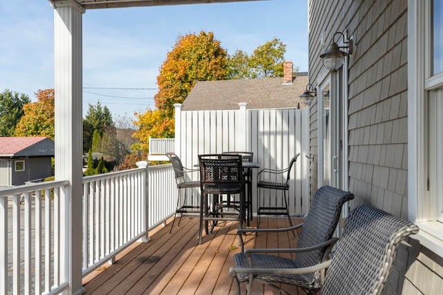 view of wooden deck