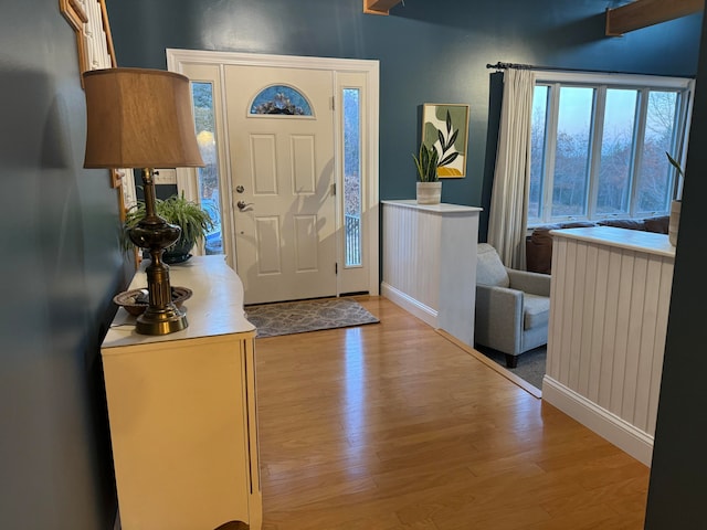 foyer featuring light hardwood / wood-style floors