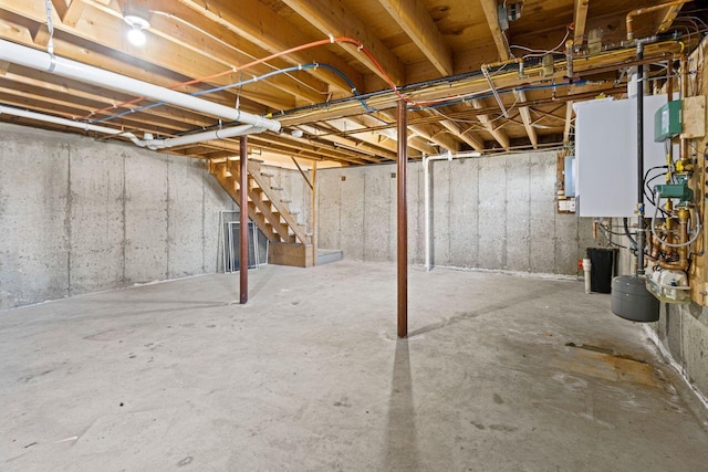 basement with electric panel