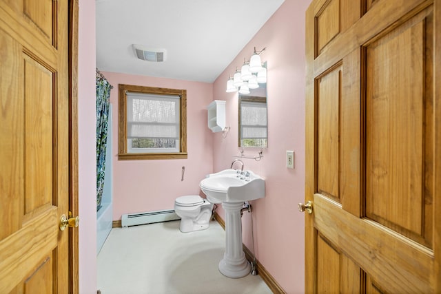 221 Frost Rd, Lyman, ME 04002 - bathroom with a baseboard radiator and shower / bath combo
