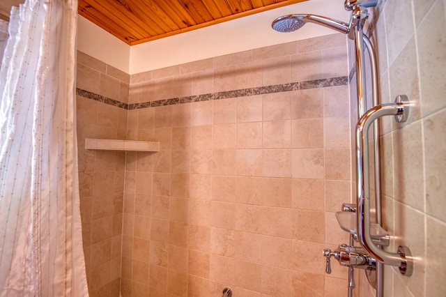 58 Wheeler Hill Rd, Phillips, ME 04966 - bathroom view of a shower stall and wooden ceiling
