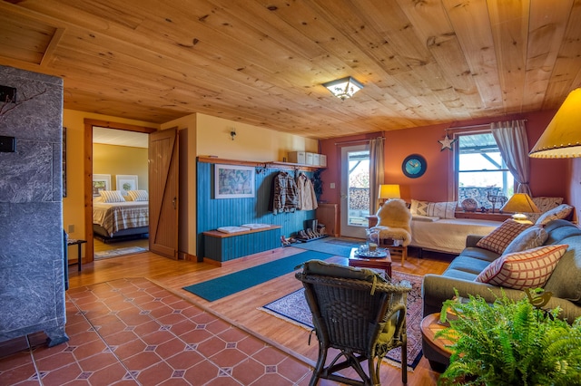 58 Wheeler Hill Rd, Phillips, ME 04966 - living area featuring wooden ceiling