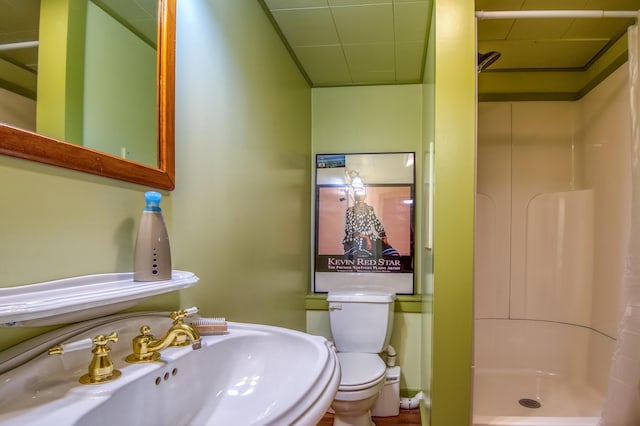 58 Wheeler Hill Rd, Phillips, ME 04966 - full bath featuring a stall shower, toilet, and a sink