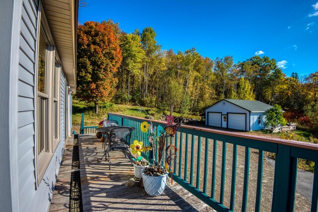58 Wheeler Hill Rd, Phillips, ME 04966 - view of wooden balcony featuring a deck