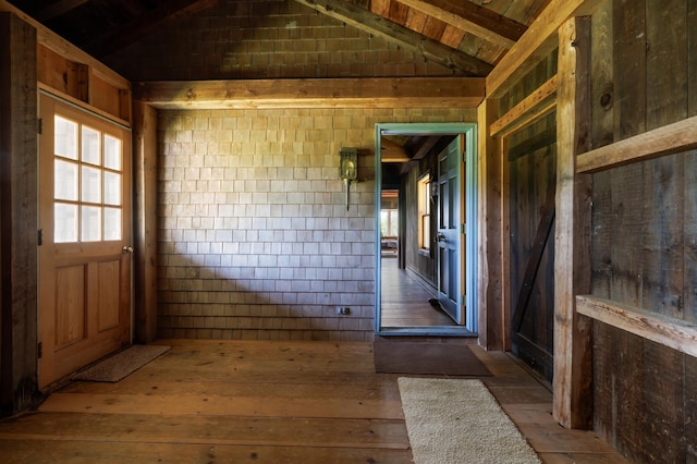 246 Marsh Stream Ln, Machiasport, ME 04655 - doorway to outside featuring wood-type flooring