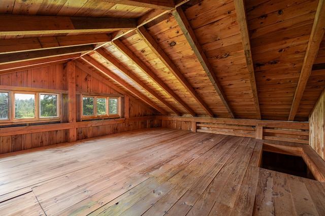 246 Marsh Stream Ln, Machiasport, ME 04655 - bonus room with lofted ceiling, light wood finished floors, and wooden ceiling