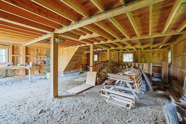 246 Marsh Stream Ln, Machiasport, ME 04655 - misc room with plenty of natural light and stairway