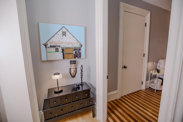 hall featuring light hardwood / wood-style floors