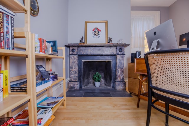 sitting room featuring hardwood / wood-style floors