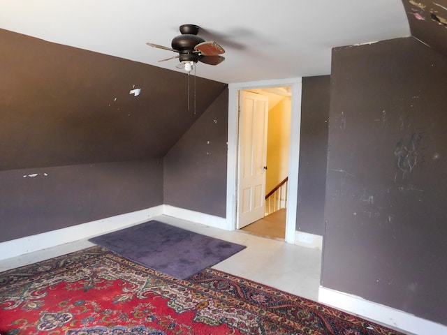 bonus room with ceiling fan