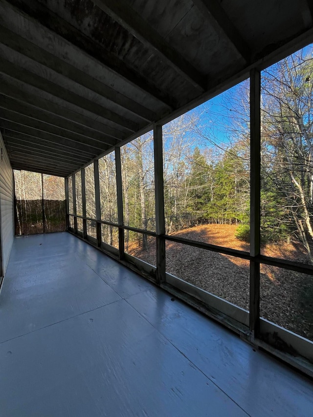 view of unfurnished sunroom