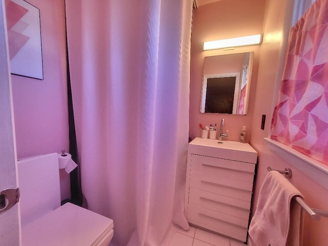 bathroom featuring vanity and tile patterned floors