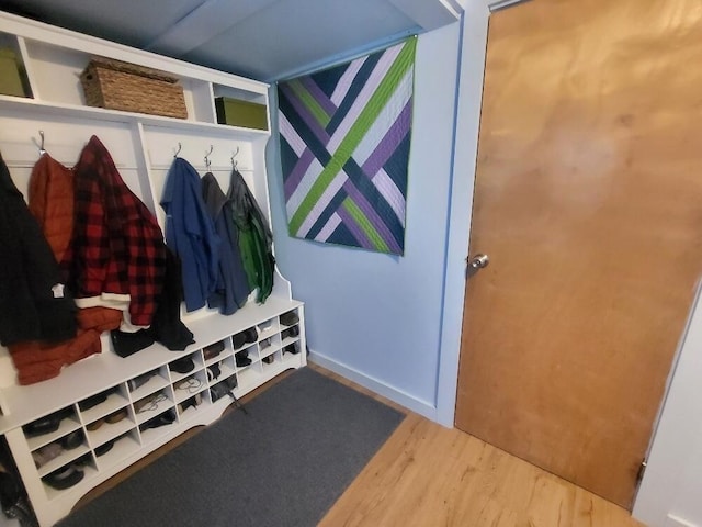 mudroom featuring wood finished floors