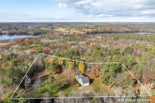610 W Neck Rd, Nobleboro, ME 04555 - aerial overview of property's location with property boundaries highlighted and a nearby body of water