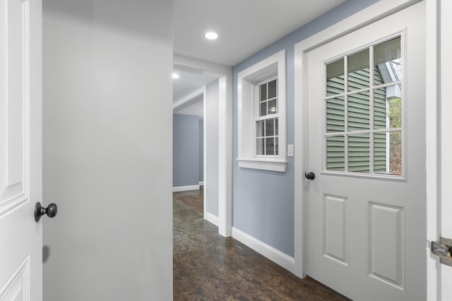 610 W Neck Rd, Nobleboro, ME 04555 - hall featuring finished concrete flooring and recessed lighting
