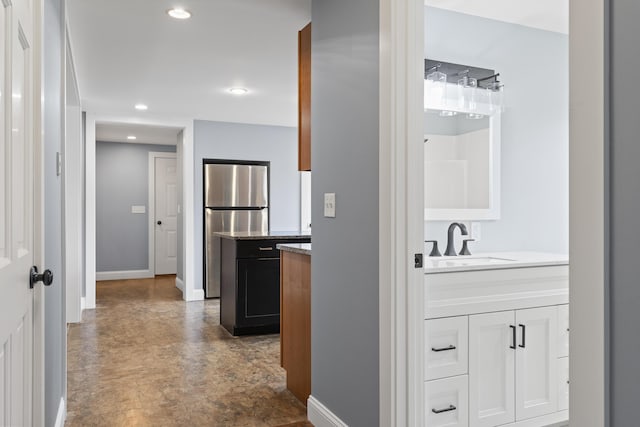 610 W Neck Rd, Nobleboro, ME 04555 - hall featuring finished concrete flooring and recessed lighting