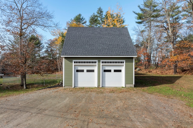 view of garage