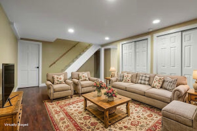 610 W Neck Rd, Nobleboro, ME 04555 - living room with wood finished floors and recessed lighting