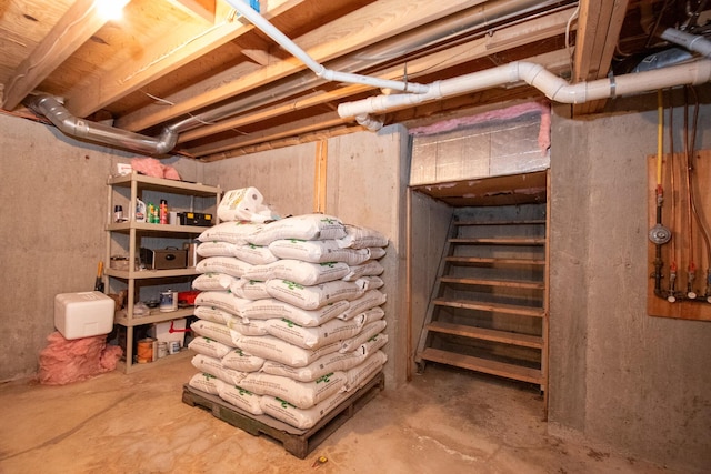 865 Barnard Rd, Williamsburg Twp, ME 04414 - unfinished below grade area featuring stairs