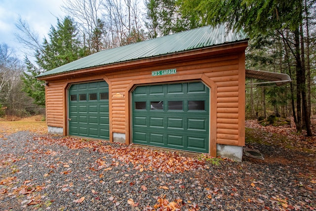 view of garage