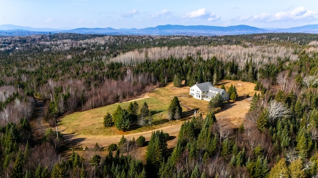 aerial view with a mountain view