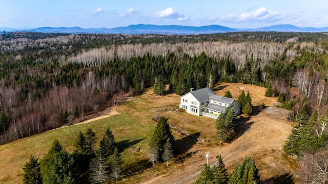 birds eye view of property featuring a mountain view