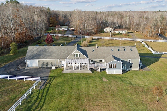 aerial view featuring a rural view