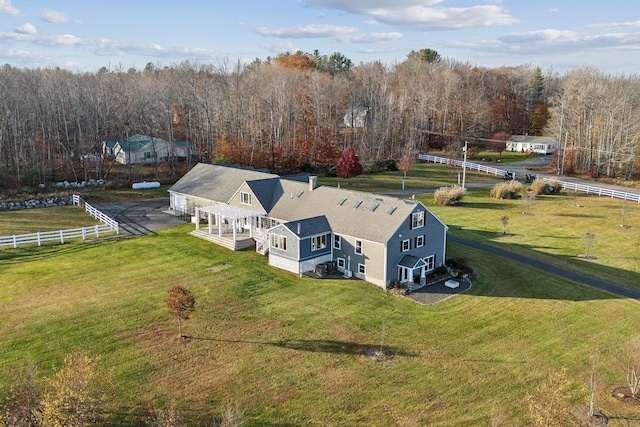 aerial view with a rural view