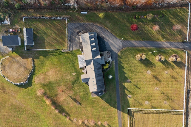 bird's eye view with a rural view