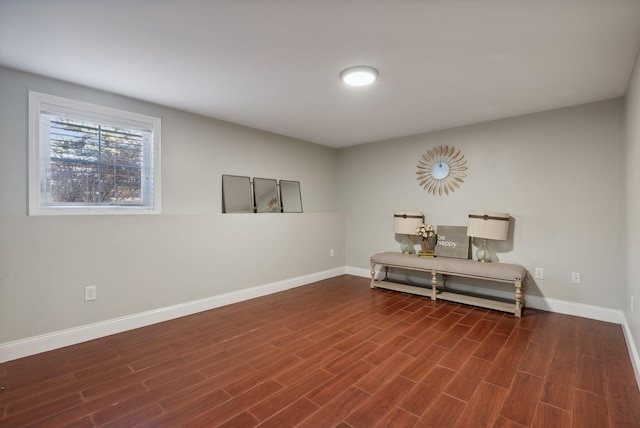 living area featuring dark wood-type flooring