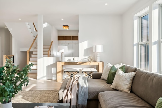 living room featuring hardwood / wood-style floors