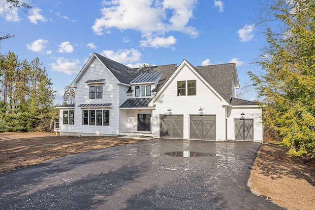 view of front of house with a garage