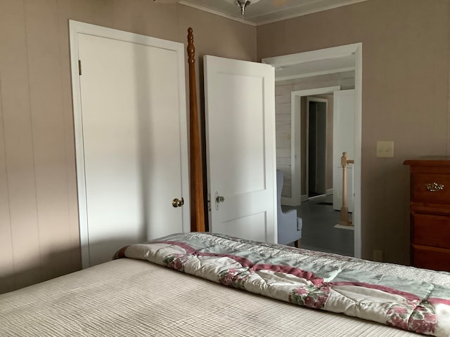 bedroom featuring ornamental molding