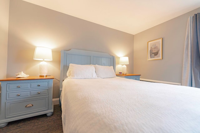 bedroom featuring vaulted ceiling