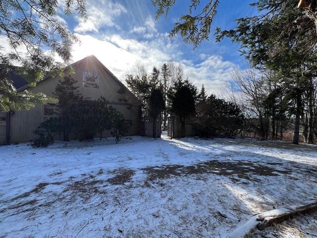 view of snow covered exterior