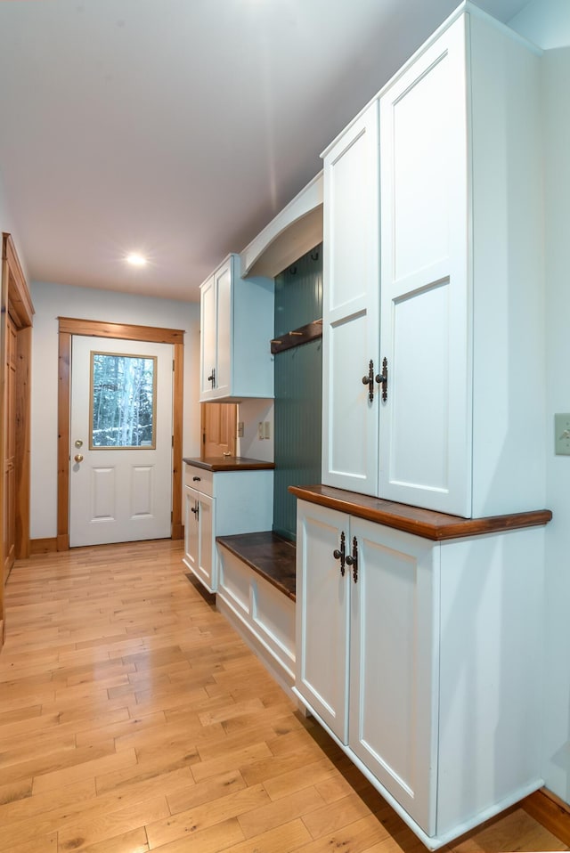 interior space featuring light wood-type flooring