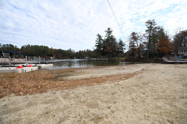 view of yard with a water view