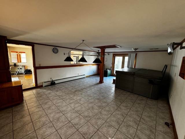 interior space featuring tile patterned floors and baseboard heating