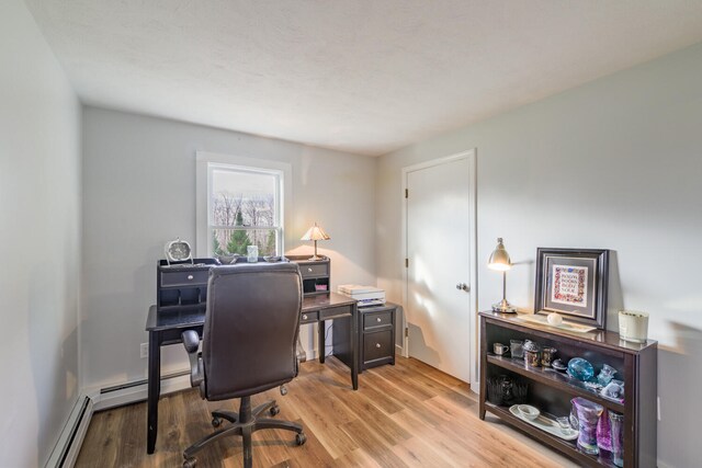 office area featuring light wood-type flooring